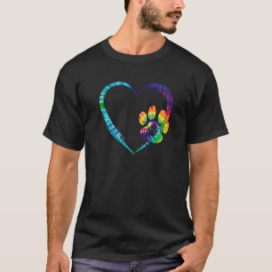 Camiseta Gravata Tie Dye Impressão de Pata Dia dos Namorado