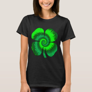 Camiseta Gravata Tinta Trevo de Quatro Folhas Dia de São Pa