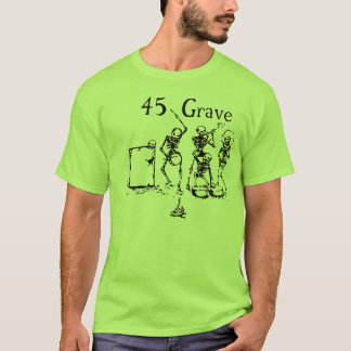 Camiseta grave da banda de esqueleto '45