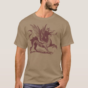 Camiseta Grave de Dragão - Marrom Escuro