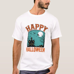 Camiseta Grave Engravura Feliz Halloween Casa Assombrada De