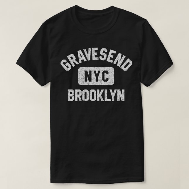 Camiseta Gravesend Brooklyn NYC Gym Style Distressed White  (Frente do Design)