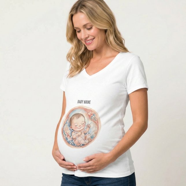 Camiseta grávida (Pregnancy T-shirt
sleeping baby inside)
