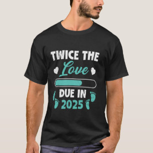 Camiseta Grávida com gêmeos o dobro do amor devido em 2025