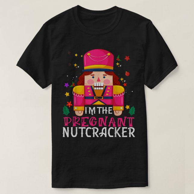 Camiseta Grávida Cristma do Grupo Familiar de Nutcracker Co (Frente do Design)