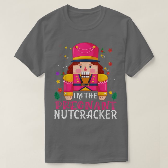 Camiseta Grávida Cristma do Grupo Familiar de Nutcracker Co (Frente do Design)