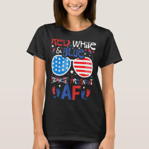 Camiseta Grávida Patriótica Vermelha Branca e Azul Af 4 De