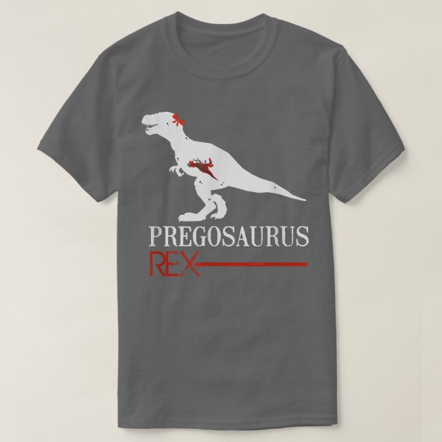 Camiseta Grávida Pregossauro Dinossauro Reanúncio Hall (Frente do Design)