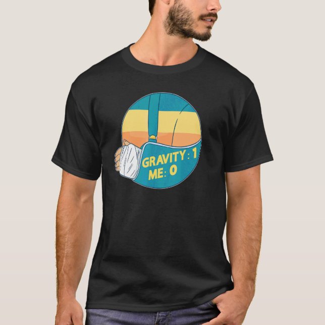 Camiseta Gravidade 1 Eu 0  Fratura do Braço 2 (Frente)