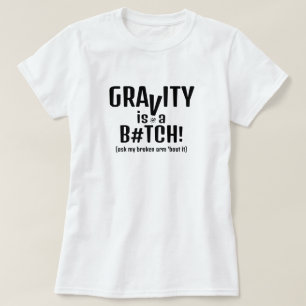 Camiseta Gravidade e queda - piada v1.2