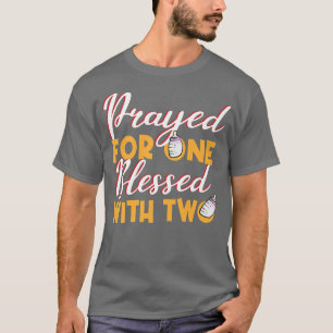 Camiseta Gravidez Abençoada Com Gêmeos Bebê Bonito Recém-na
