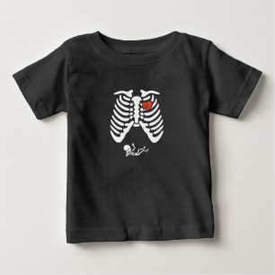 Camiseta Gravidez esquelética assustadora Abóbora-das-bruxa