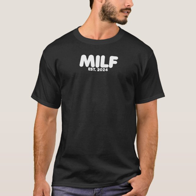 Camiseta Gravidez Futura MILF Mãe Esperando Raglan Basebal (Frente)
