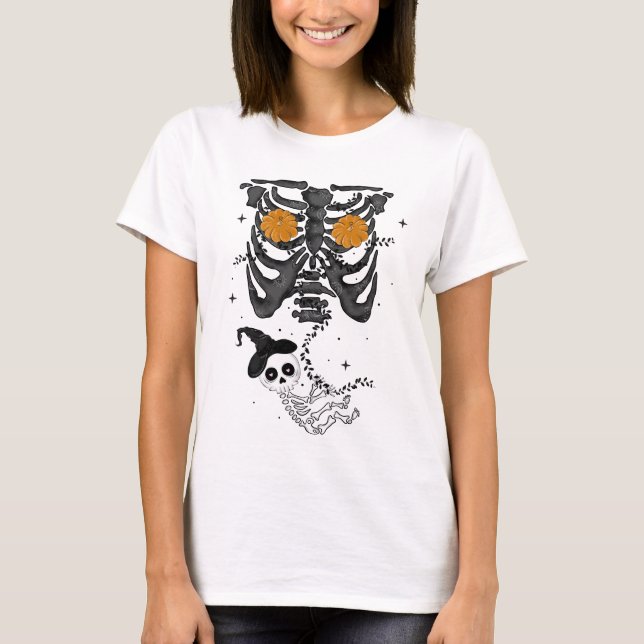 Camiseta Gravidez Gota Halloween (Frente)