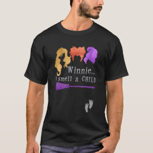 Camiseta Gravidez Halloween Para Winnie Cheira Uma Criança