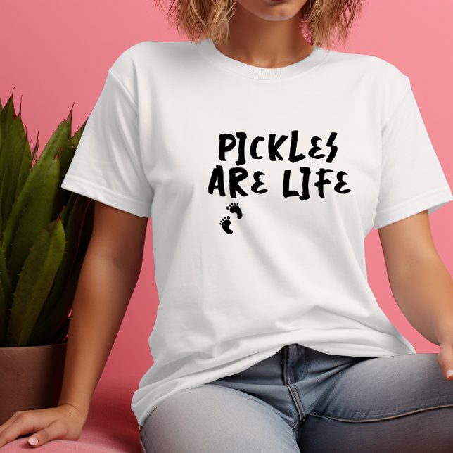 Camiseta Gravidez humorística, impressão digital negra, T-S (Criador carregado)