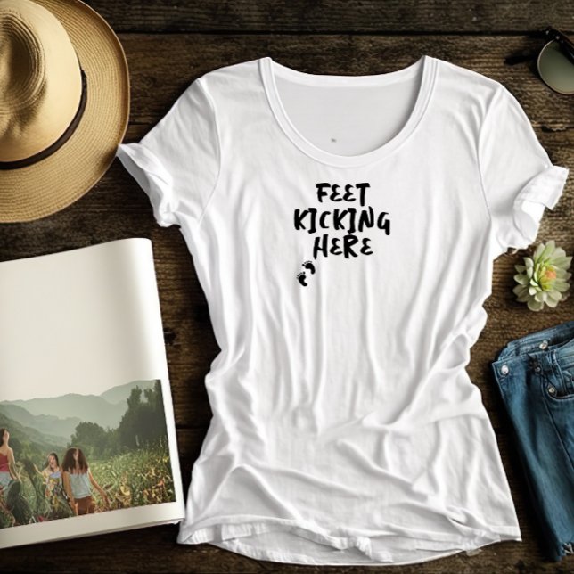 Camiseta Gravidez humorística, impressão digital negra, T-S (Criador carregado)