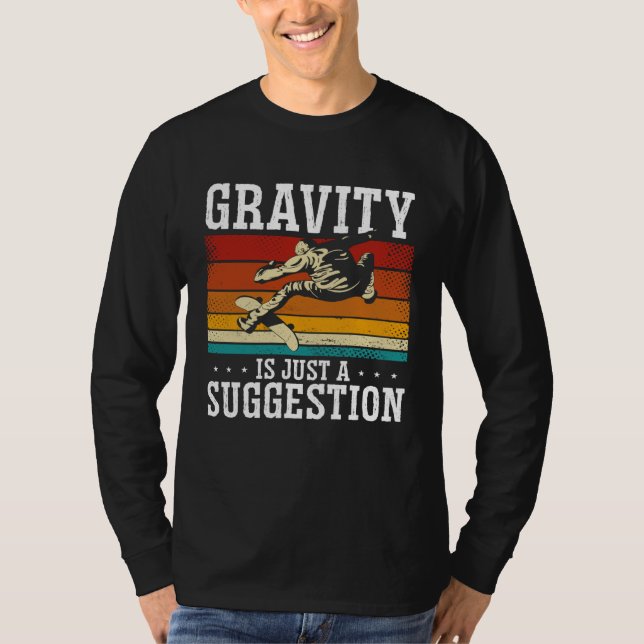 Camiseta Gravity Is Just A Suggestion Backprint Skateboardi (Frente)