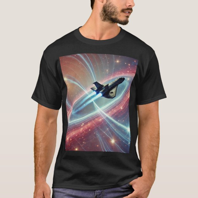 Camiseta "Gravity Voyage: Drifando Através das Estrelas" (Frente)