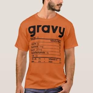 Camiseta Gravy Nutrition Facts Gift Engraçado Thankship