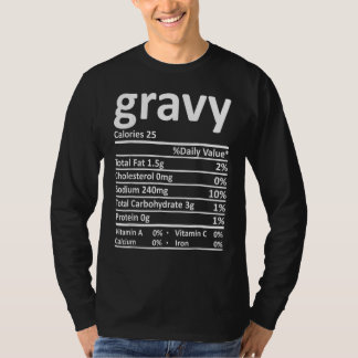 Camiseta Gravy Nutrition Facts Graças à Comida de Natal