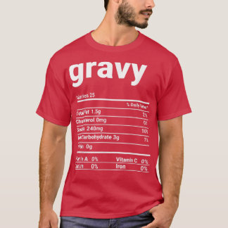 Camiseta Gravy Nutrition Facts Thanksgiving Costume