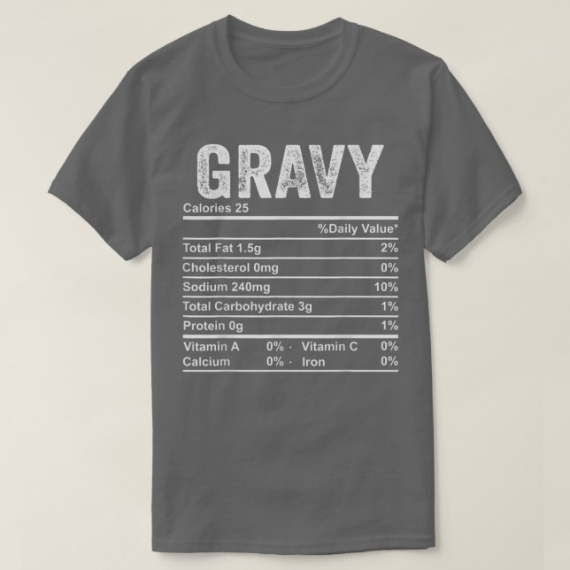 Camiseta Gravy Nutrition Fata a Comida de Ação de Graças de (Frente do Design)