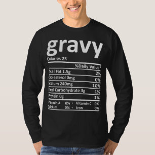 Camiseta Gravy Nutrition Graças Fatos de Comida de Fatos de