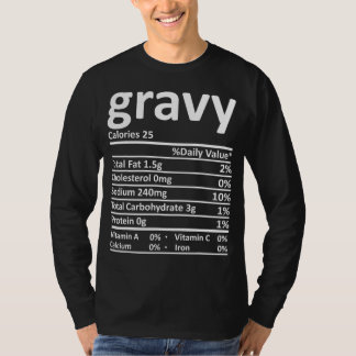 Camiseta Gravy Nutrition Graças Fatos de Comida de Fatos de