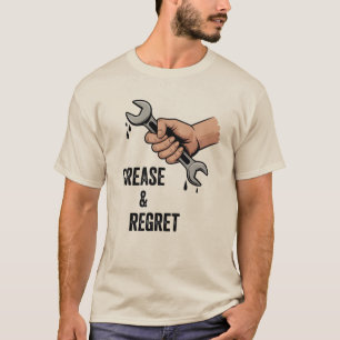 Camiseta Graxa & Arrependimento Humor Divertido de Mecâni