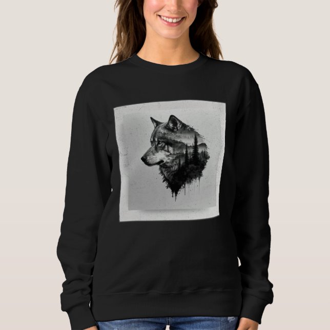 Camiseta Gray Wolf Paint Splatter Warrior Wild Animal Uniqu (Frente)