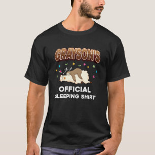 Camiseta Grayson Name Sleeping  Sleep Personalized Pajama