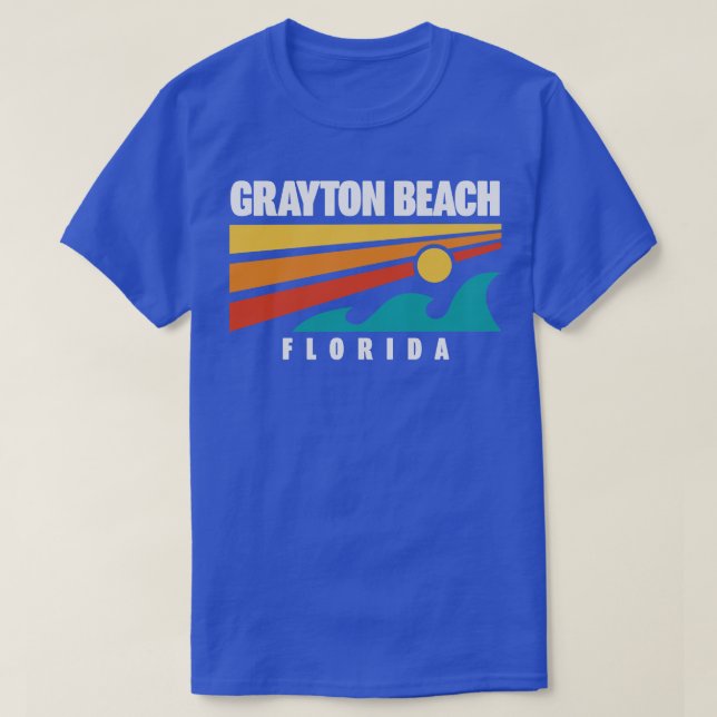 Camiseta Grayton Beach State Park Florida Retro Waves (Frente do Design)