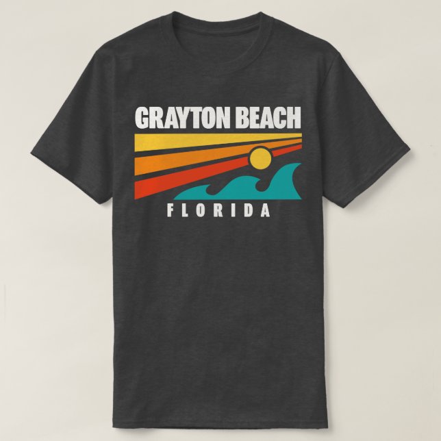 Camiseta Grayton Beach State Park Florida Retro Waves (Frente do Design)