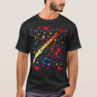 Camiseta Great Colored Flute Motif Gift Musical Instrument