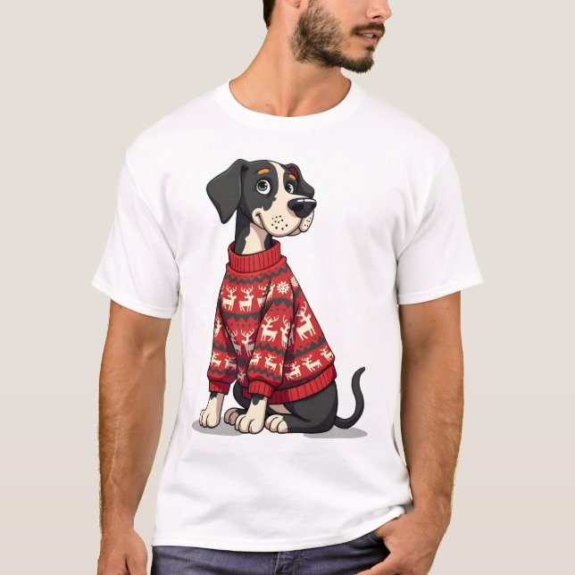 Camiseta Great Dane Christmas Sweater (Frente)