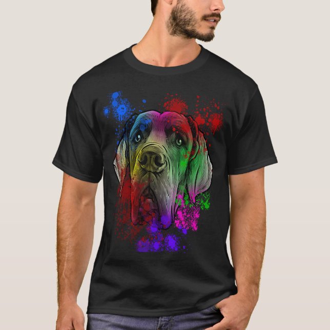 Camiseta Great Dane Dog with Splash Art (Frente)