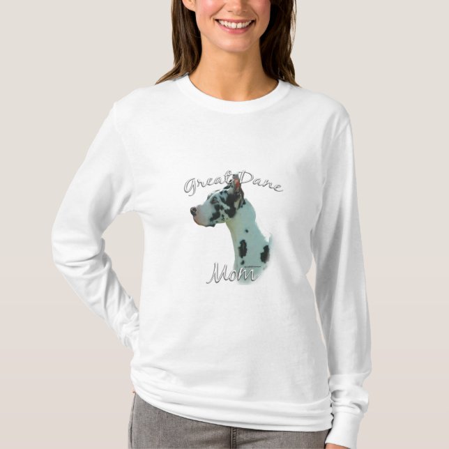 Camiseta Great Dane (harlequin) Mãe 2 (Frente)