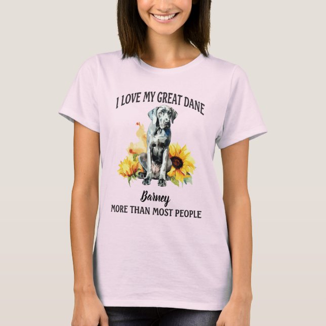 Camiseta Great Dane Love (Personalizar Nome) (Frente)