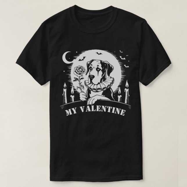 Camiseta Great Dane "Meu Valentim" (Frente do Design)