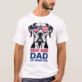 Camiseta Great Dane Pai 4 de julho - Bandeira Americana