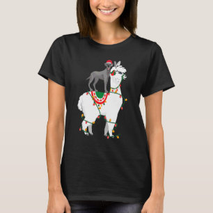 Camiseta Great Dane Riding Llama Lights Papais noeis Natal