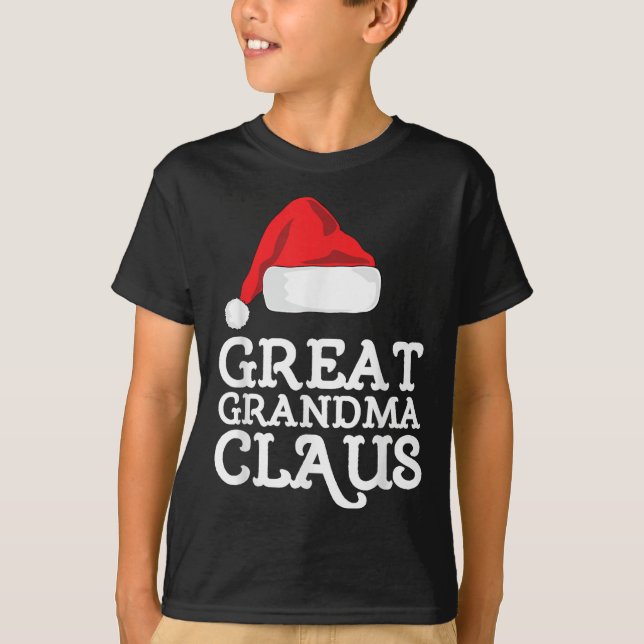 Camiseta Great Grandma Claus Christmas Santa's Hat Pajama F (Frente)