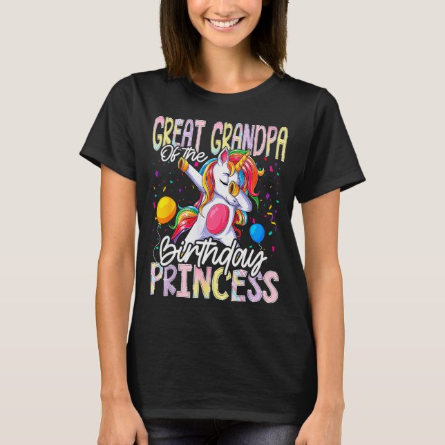Camiseta Great Grandpa Of The Birthday Princess Dabbing Uni (Frente)