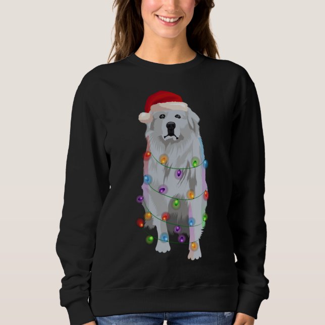 Camiseta Great Pyrenees Christmas Lights Xmas Patou Pyrenea (Frente)