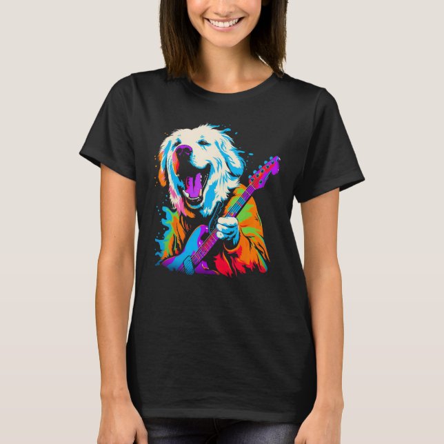 Camiseta Great Pyrenees Dog Guitar (Frente)