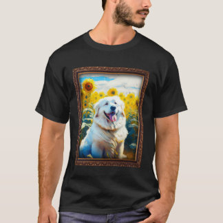 Camiseta Great Pyrenees Painting Sunflower Flower Mom Women