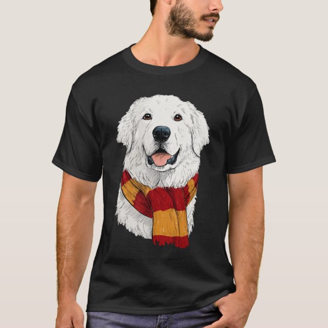 Camiseta Great Pyrenees Wearing a Scarf (Frente)