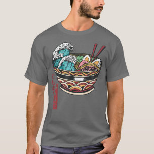 Camiseta Great Ramen Wave Japanese Kanji - But First Ramen 
