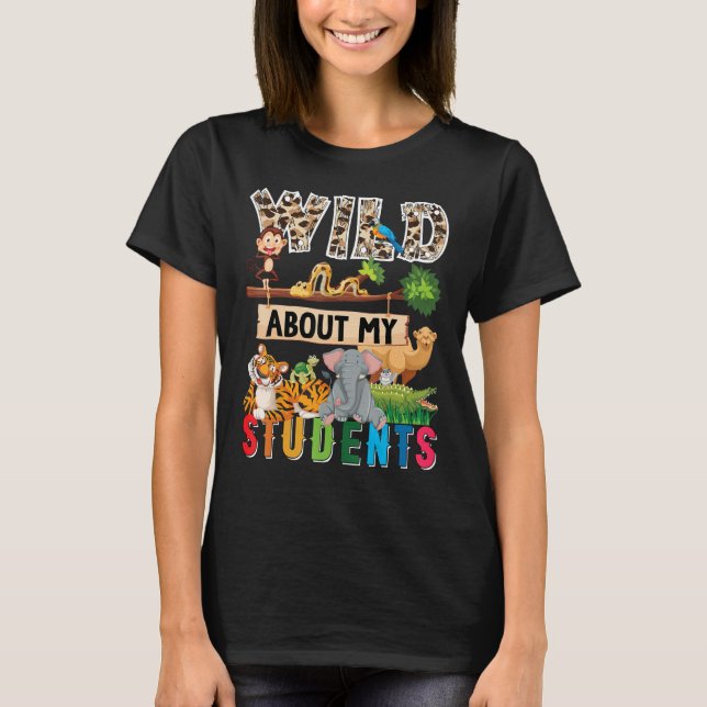 Camiseta Great Teacher Apparel Wild About My Students Safar (Frente)